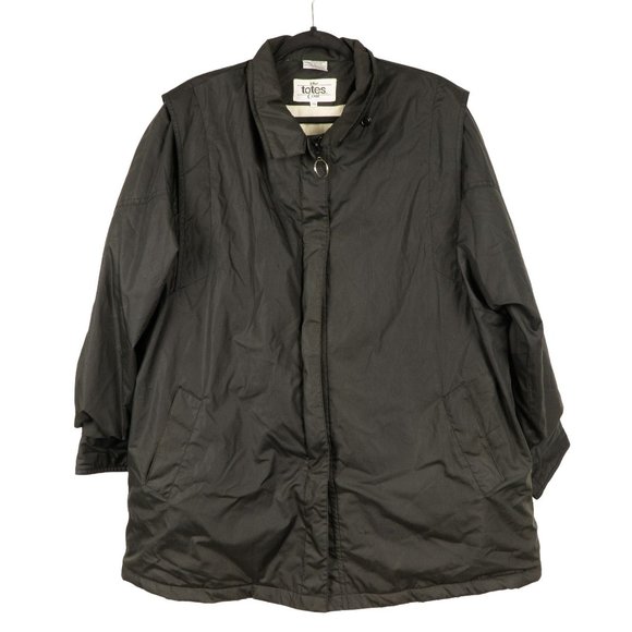 The Totes Coat VTG 20.5 Black Winter Water Resistant Zipper Insulated - Picture 1 of 6